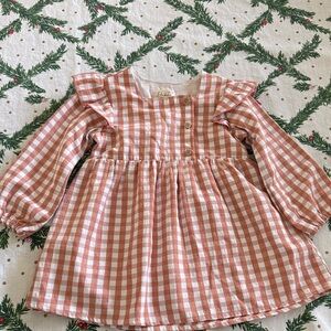 Pink Gingham Kids Formal Dress